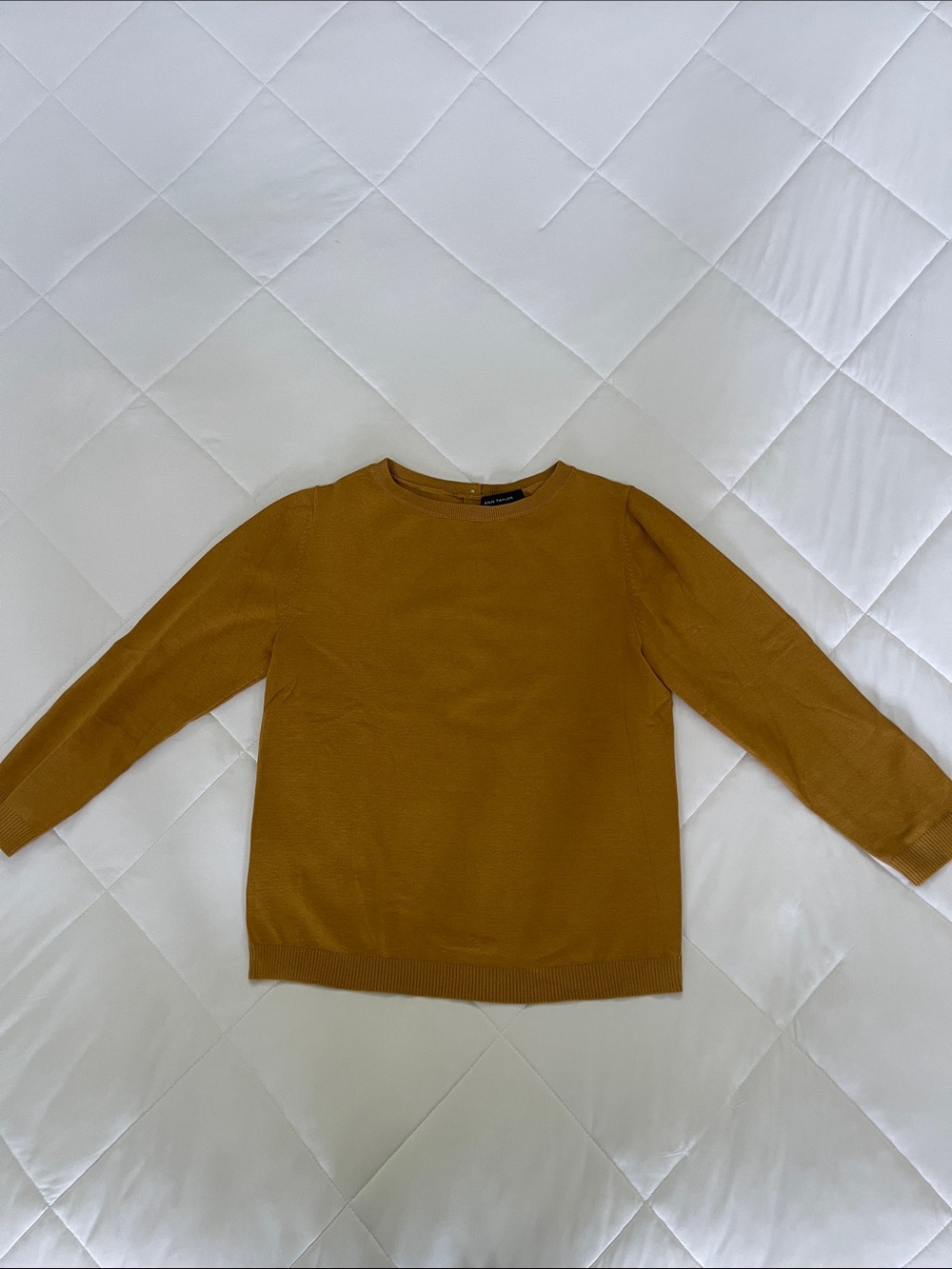 Ann Taylor Men's Crewneck Sweater in Mustard Gold